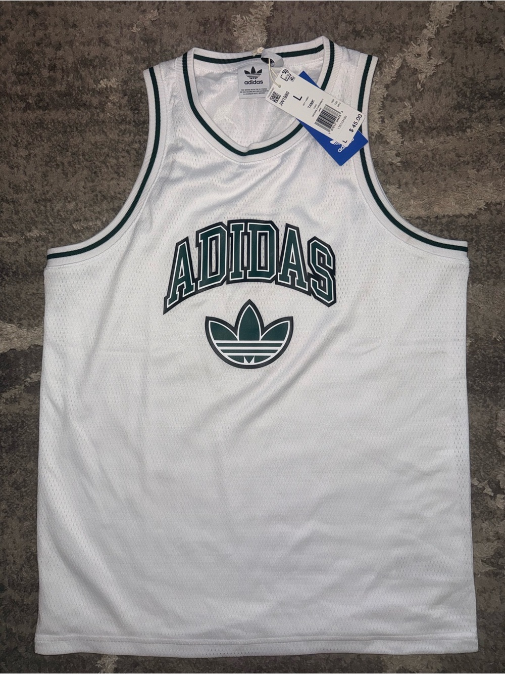 Adidas Originals Mesh Jersey Tank Boys L NWT - Picture 1 of 5